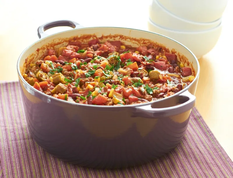 A pot of hearty slow-cooked stew