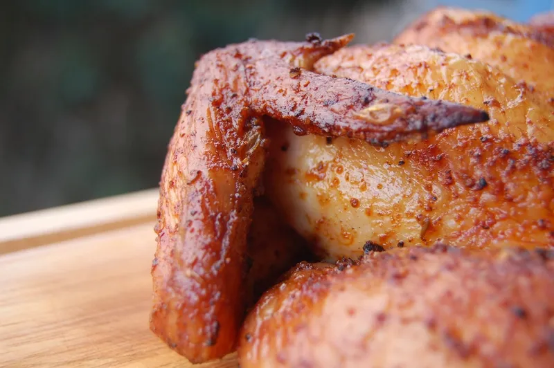 Golden roast chicken, the kind of cook where a meat thermometer earns its keep